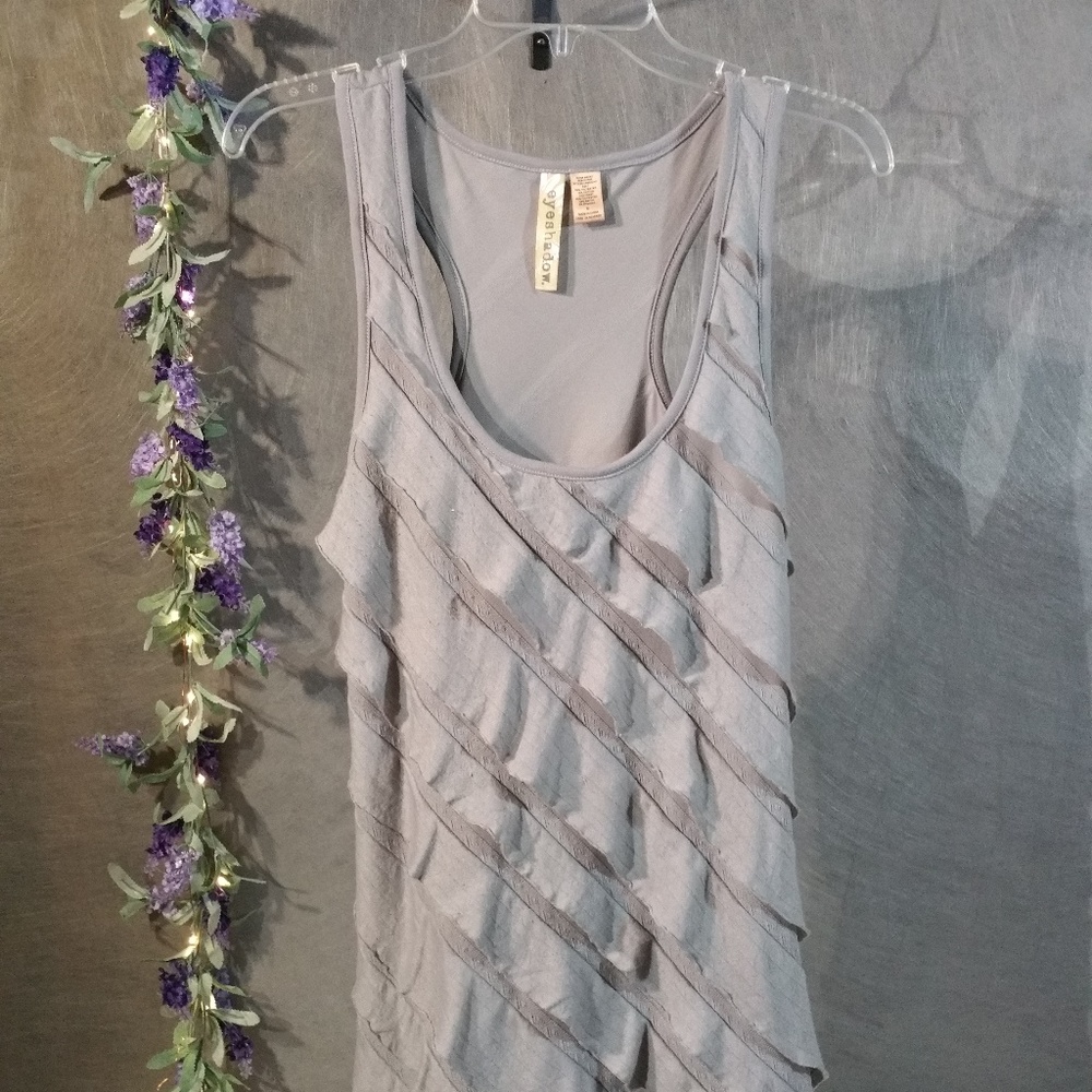 Eyeshadow Women's Racerback Tank w/ruffles